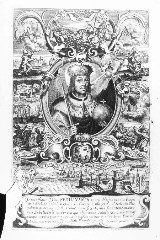 Ritratto di Ferdinando III, re di Spagna (stampa) di Westerhout Arnold van (sec. XVIII)