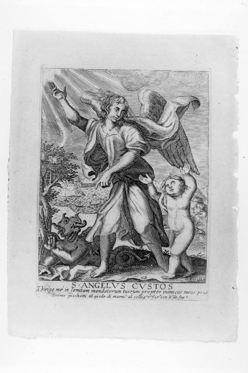 angelo custode (stampa) di Boizot Claude (sec. XVIII)