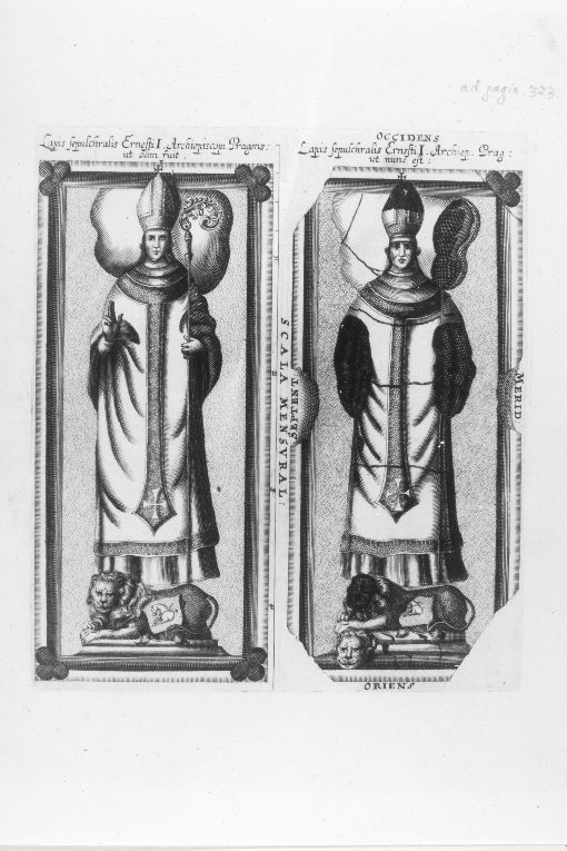 Monumento sepolcrale di Ernesto I, arcivescovo di Praga (stampa) - ambito italiano (sec. XVII)