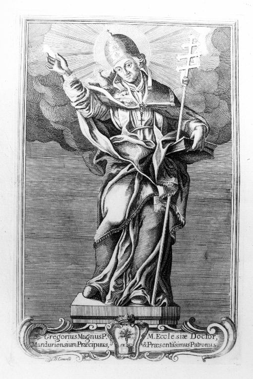 san Gregorio Magno (stampa) di Cimarelli Benedetto (sec. XVII)