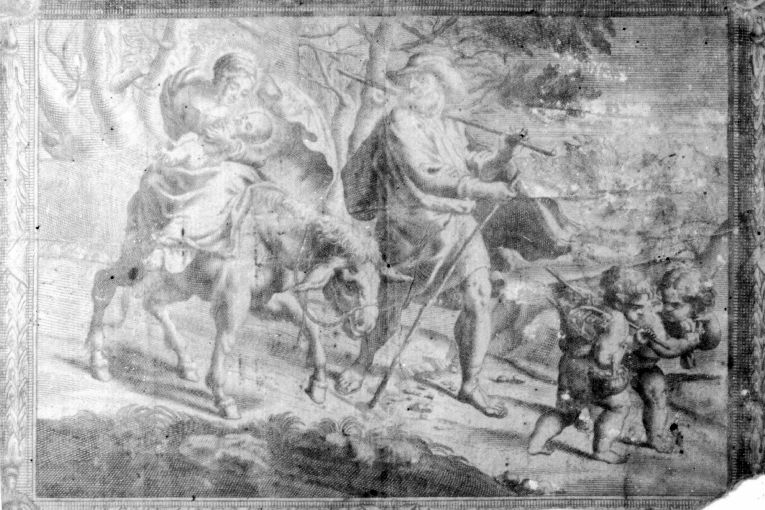 fuga in Egitto (stampa smarginata) - ambito tedesco (sec. XVI)