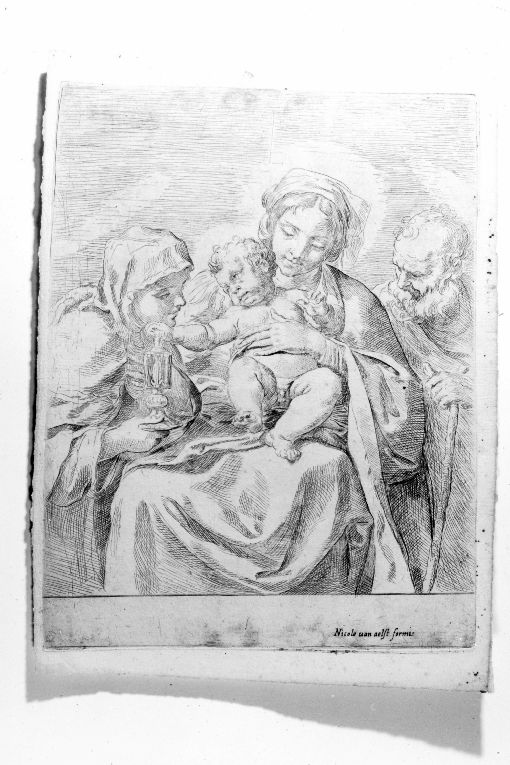 Sacra Famiglia (stampa) - ambito fiammingo (secc. XVI/ XVII)
