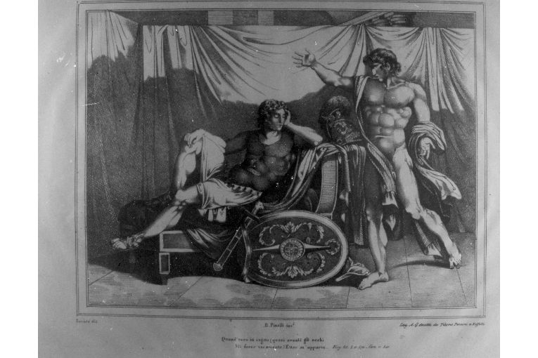 Ettore appare in sogno ad Enea (stampa) di Sorace Paolo, Pinelli Bartolomeo, Pansini Tiberio (secc. XVIII/ XIX)