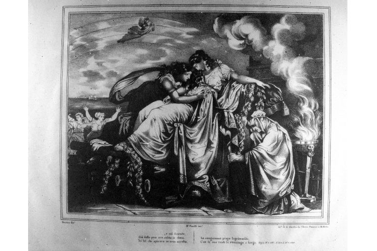 Morte di Didone (stampa) di Pinelli Bartolomeo, Sorace Paolo, Pansini Tiberio (secc. XVIII/ XIX)