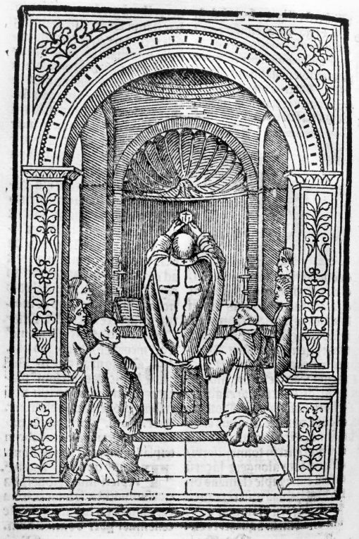 La Missione di Mauro e Placido (stampa colorata a mano) - ambito veneziano (sec. XVI)