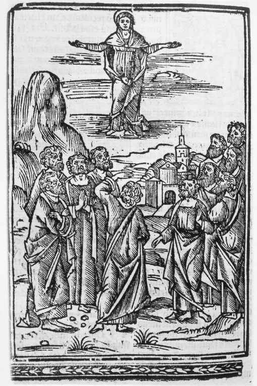 assunzione della Madonna (stampa colorata a mano) - ambito veneziano (sec. XVI)