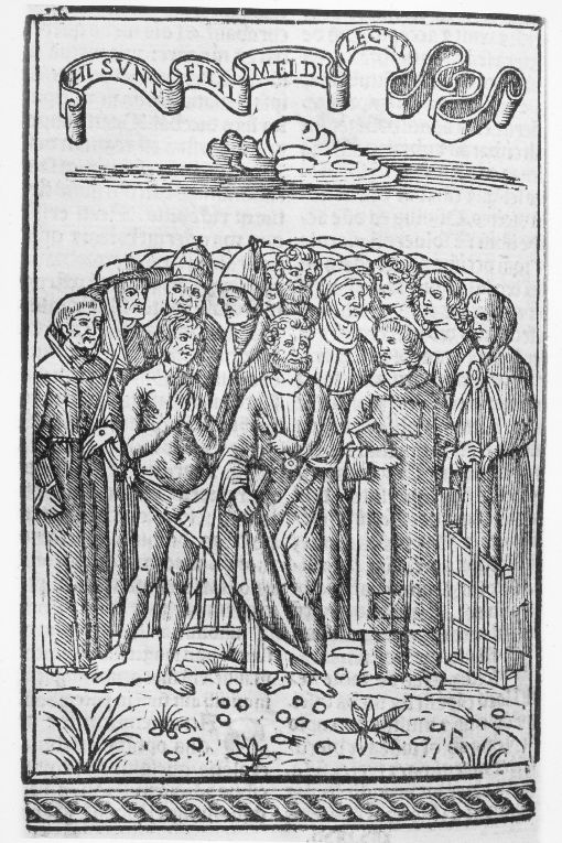 La comunità dei Santi (stampa colorata a mano) - ambito veneziano (sec. XVI)