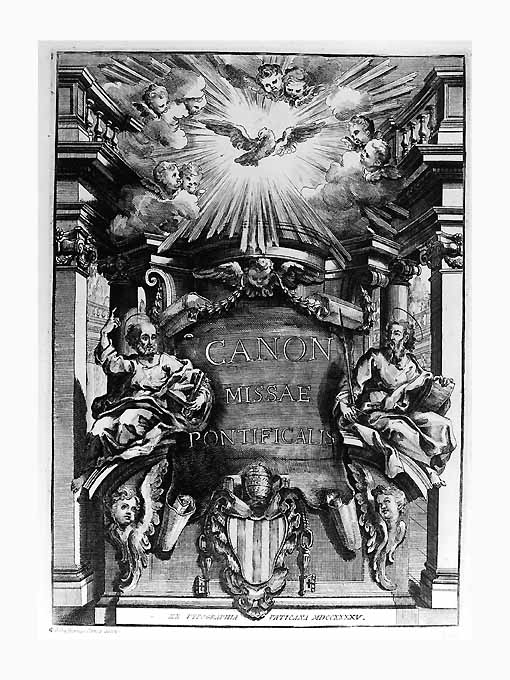 Trionfo dell Spirito Santo fra San Pietro e San Paolo, Spirito Santo sotto forma di fiammella (stampa) di Conca Sebastiano (sec. XVIII)