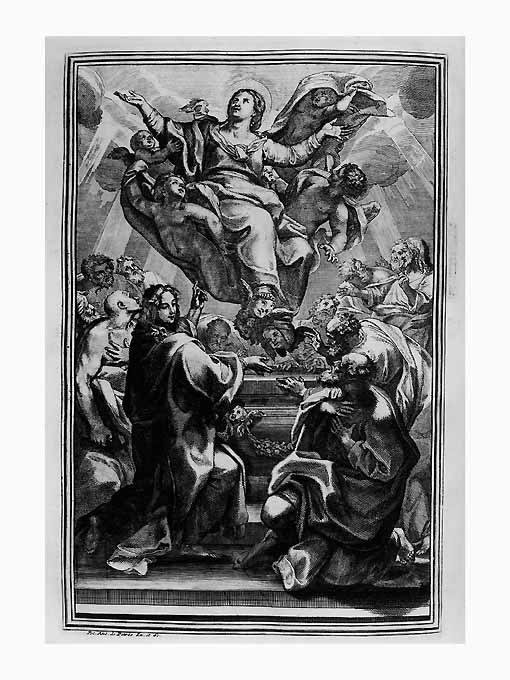 Madonna in gloria (stampa) di De Pietri Pietro Antonio (sec. XVIII)