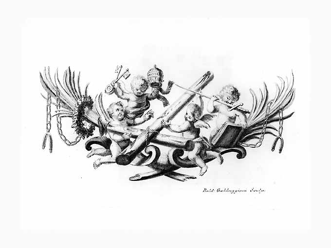 angeli con i simboli della passione (stampa) di Gabbugiani Baldassarre (sec. XVIII)