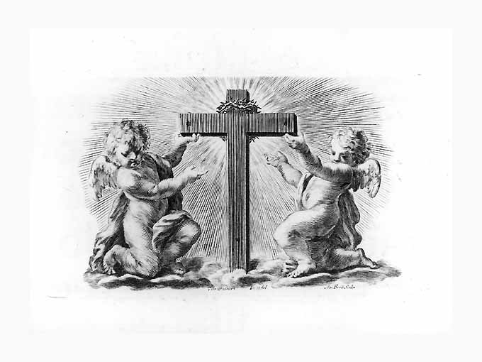 angeli con la croce della Passione (stampa) di Passaro Giuseppe, Freij Giacomo (sec. XVIII)