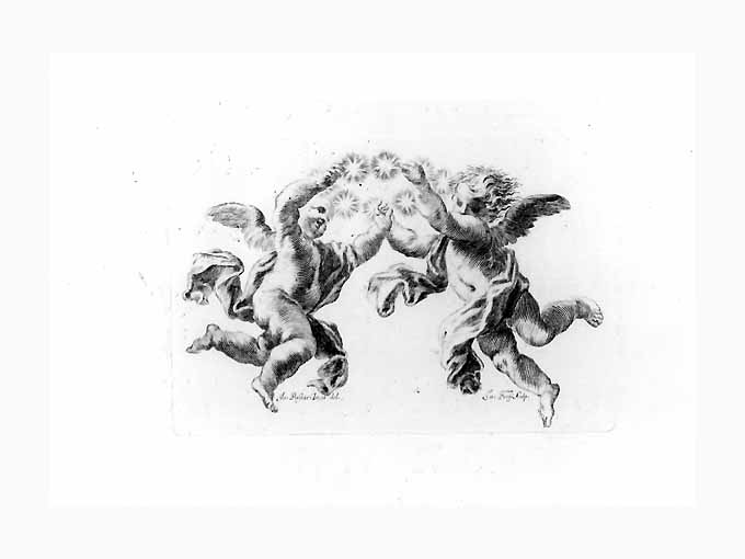 angeli con corona di stelle (stampa) di Passaro Giuseppe, Freij Giacomo (sec. XVIII)