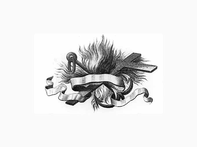 allegoria della fede della forza e della carità (stampa) - ambito romano (sec. XVIII)