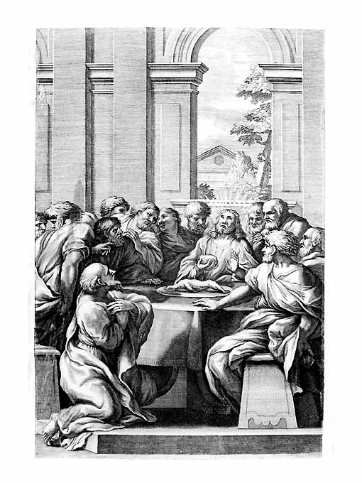 ultima cena (stampa) - ambito romano (sec. XIX)