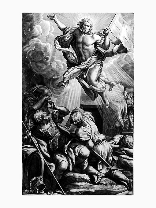 resurrezione di Cristo (stampa) - ambito romano (sec. XIX)
