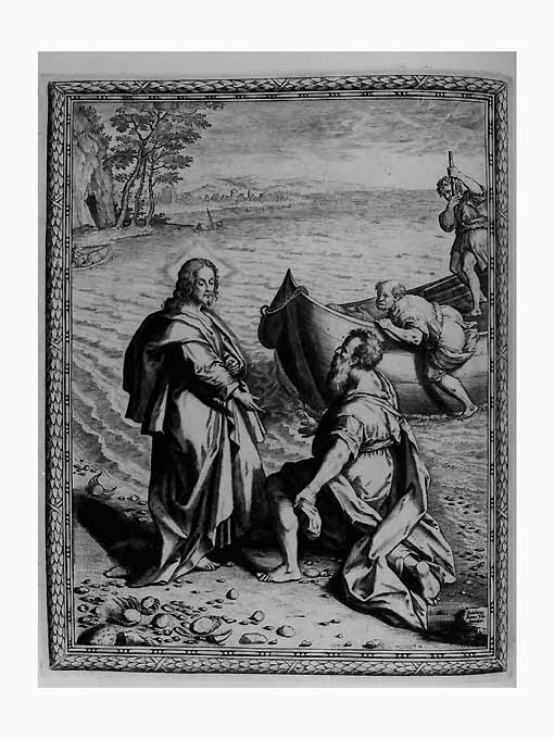 vocazione di San Pietro (stampa) - ambito romano (sec. XIX)