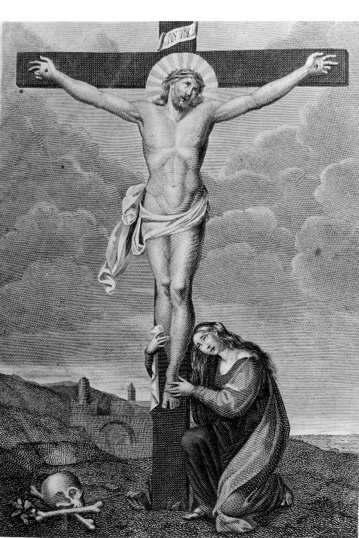 crocifissione di Cristo (stampa) di Rossi Andrea (sec. XIX)