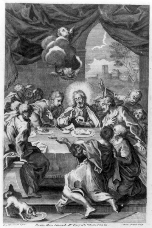 Ultima Cena (stampa) di Salvioni Rosalba Maria, Grandi Carlo (sec. XVIII)