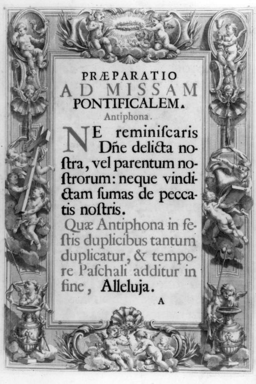 angeli con i simboli della passione (stampa) - ambito romano (sec. XVIII)