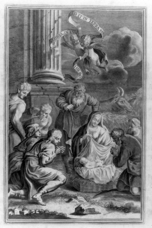 adorazione dei pastori (stampa) - ambito romano (sec. XVIII)