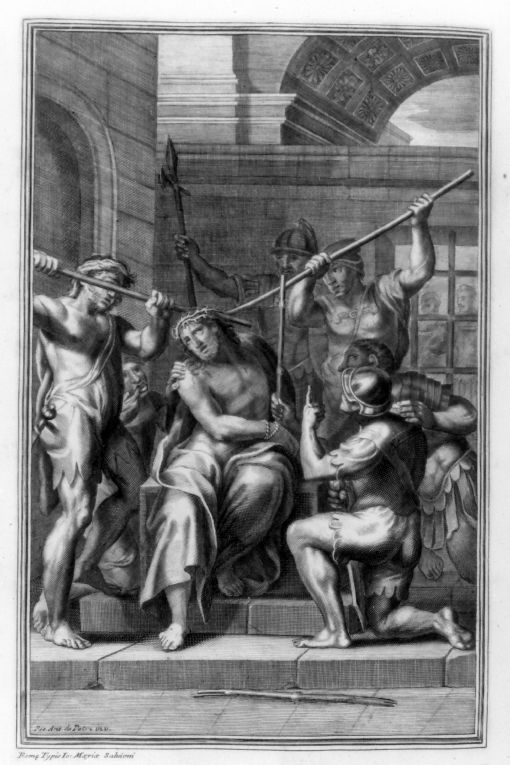 Cristo tra gli sgherri (stampa) - ambito romano (sec. XVIII)
