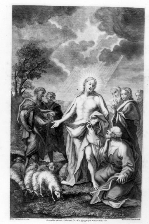 incredulità di San Tommaso (stampa) di Salvioni Rosalba Maria, Limpach Maximilian Joseph (sec. XVIII)