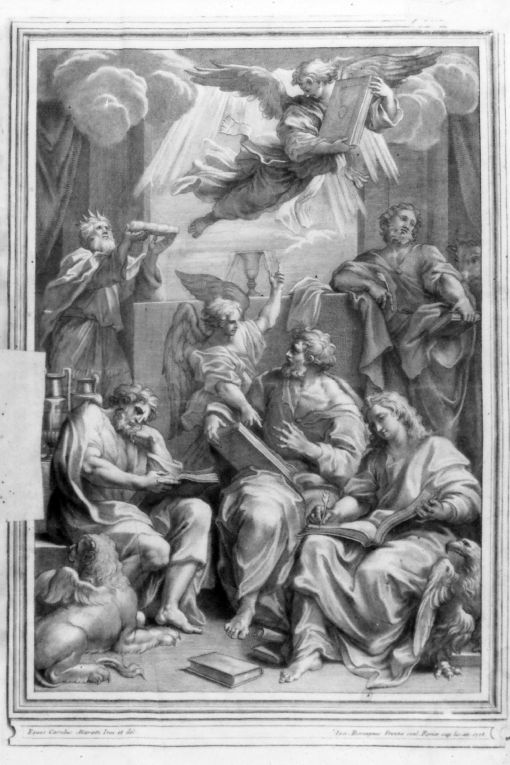 quattro evangelisti (stampa) di Frezza Giovanni Gerolamo, Maratta Carlo (sec. XVIII)