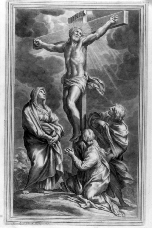 Crocifissione (stampa) di Ferri Ciro, Bloemaert Cornelis il Giovane (sec. XVIII)