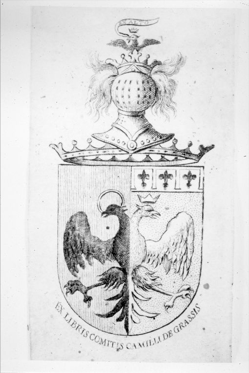 Arme gentilizia De Grassi (stampa smarginata) - ambito bolognese (sec. XVIII)