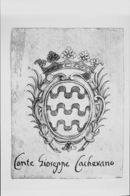Arme gentilizia Cacherano di Bricherasio (stampa) - ambito piemontese (sec. XVIII)