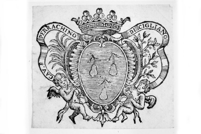 Arme gentilizia Perracchino (stampa smarginata) - ambito piemontese (sec. XVIII)