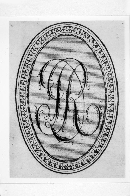 Medaglione con monogramma (stampa) - ambito italiano (seconda metà sec. XVIII)