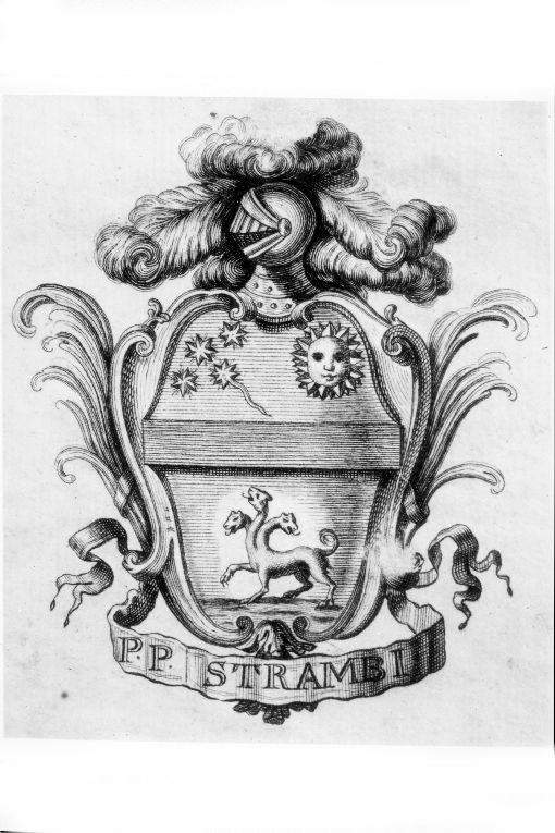 Arme Gentilizia Strambi (stampa smarginata) - ambito italiano (sec. XVIII)