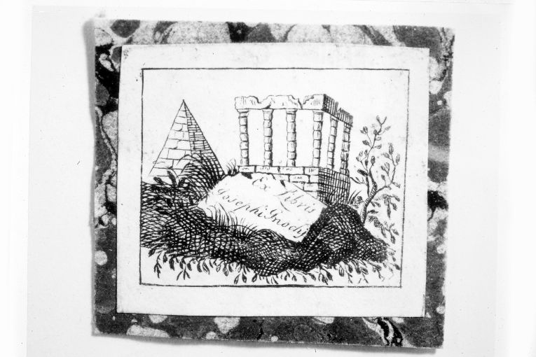 Paesaggio con rovine (stampa smarginata) - ambito italiano (sec. XVIII)