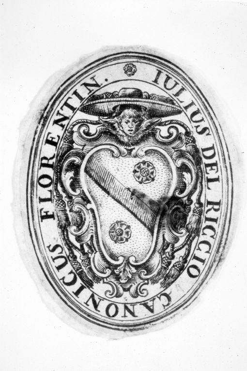 Arme vescovile del Riccio Giulio (stampa smarginata) - ambito toscano (sec. XVIII)