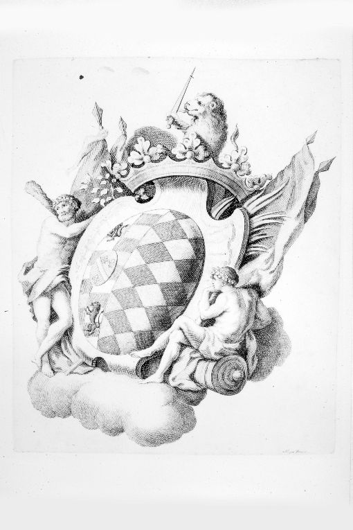 Arme gentilizia Bergonci (stampa smarginata) - ambito veneto (sec. XVII)