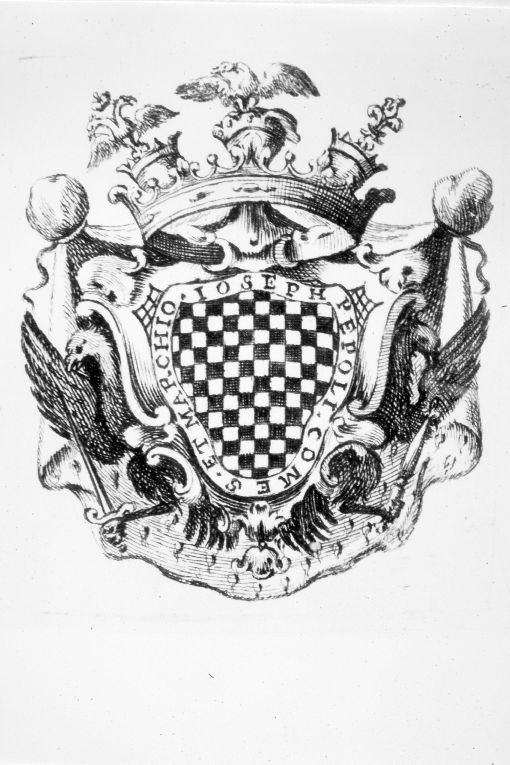 Arme gentilizia Pepoli (stampa smarginata) - ambito emiliano (sec. XVIII)
