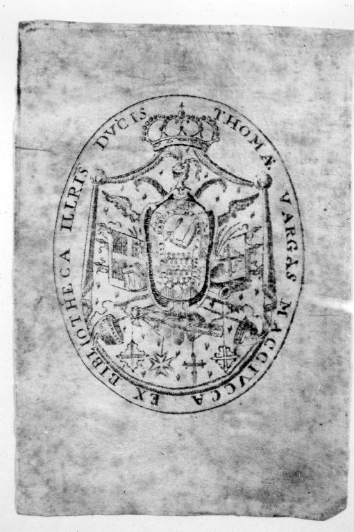 Arme gentilizia Vargas Macciucca (stampa) - ambito napoletano (sec. XVIII)