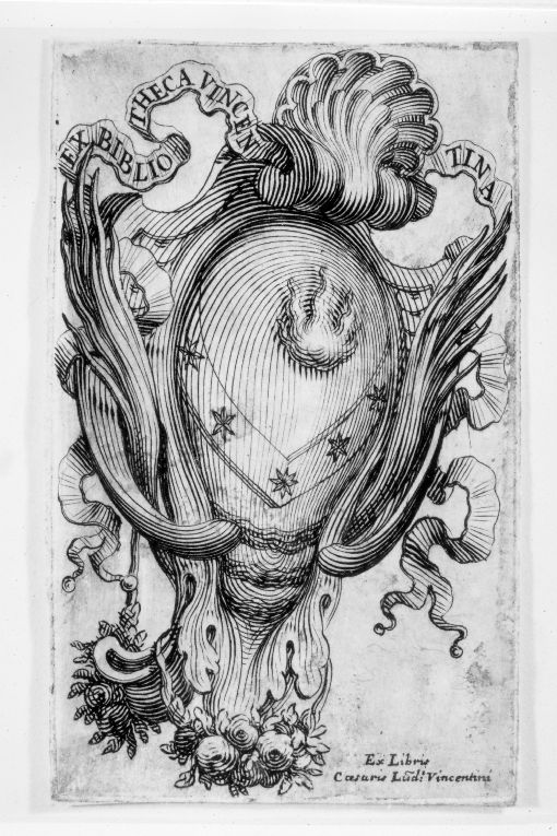 Arme gentilizia Vincentini (stampa smarginata) - ambito romano (sec. XVIII)