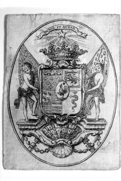 Arme gentilizia non identificata (stampa smarginata) - ambito italiano (sec. XVIII)