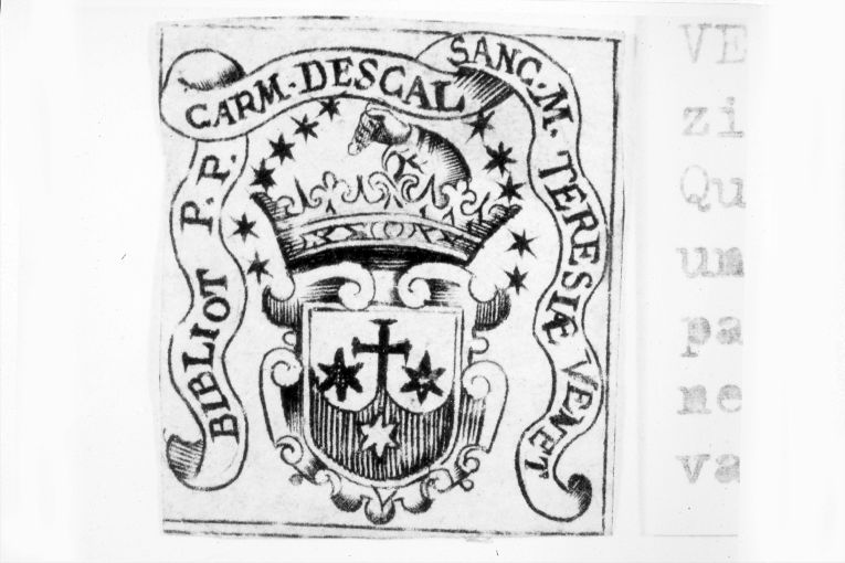 Emblema religioso dei Carmelitani Scalzi (stampa smarginata) - ambito veneto (sec. XVIII)