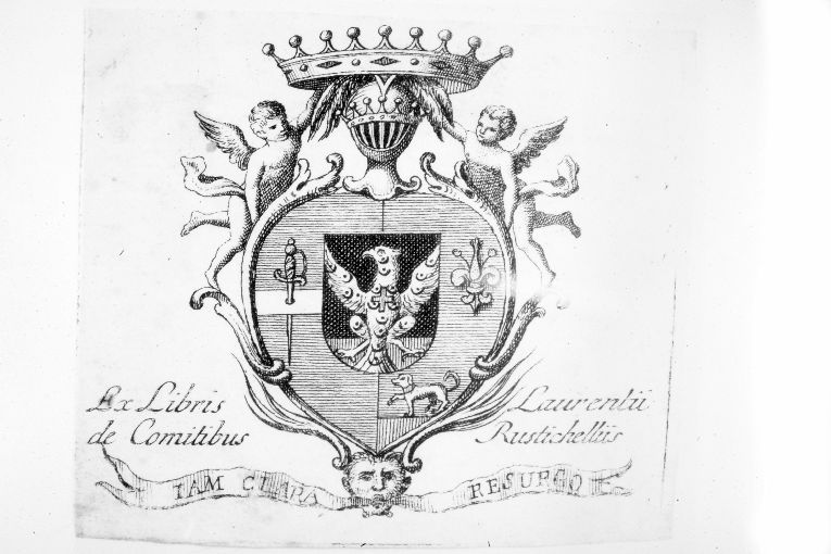 Arme gentilizia Rusteghelli (stampa smarginata) - ambito veneto (sec. XVIII)