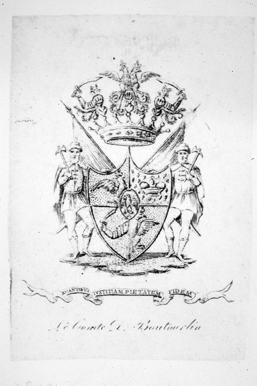 Arme gentilizia Boutourlin (stampa smarginata) - ambito italiano (sec. XIX)