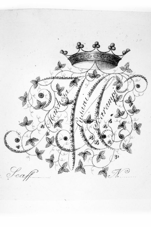 Monogramma coronato (stampa) - ambito piemontese (sec. XIX)