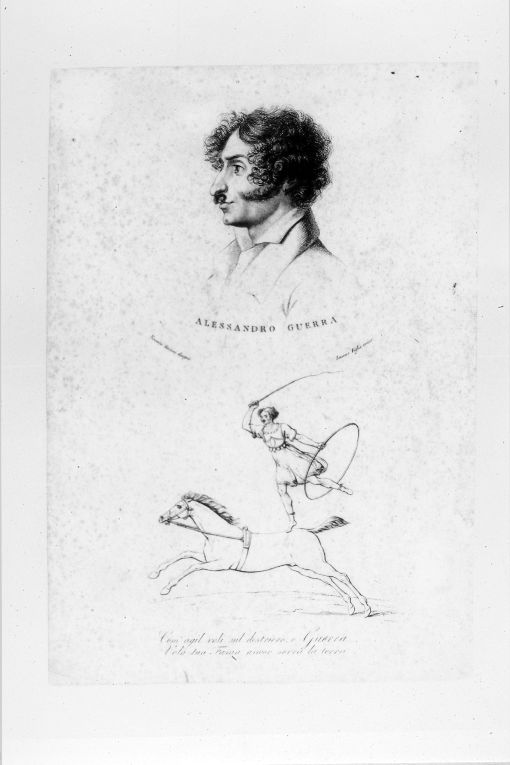 Ritratto di Alessandro Guerra // Alessandro Guerra a cavallo (stampa smarginata) di Lasinio Carlo, Gozzini Vincenzo (sec. XIX)