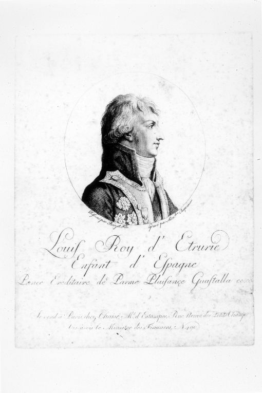 Ritratto di Luigi, re d'Etruria e Infante di Spagna (stampa smarginata) di Boizot Claude, Chaponniere Alexandre (secc. XVIII/ XIX)