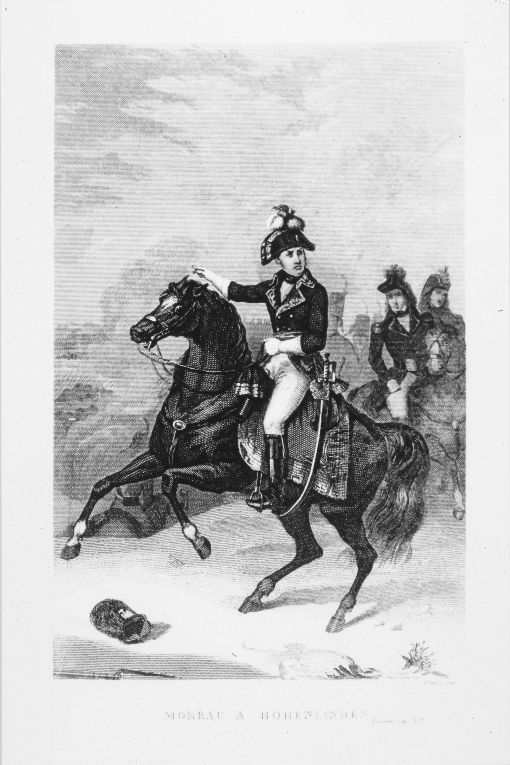 Il generale Moreau a Hohenlinden (stampa smarginata) di Clerici Francesco (sec. XIX)
