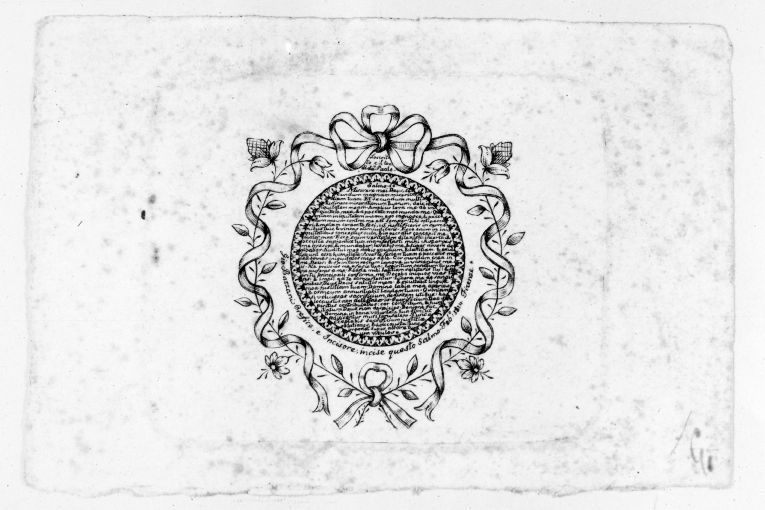 Medaglione con trascrizione del Salmo 50 (stampa) di Bazzani Giovanni (sec. XIX)