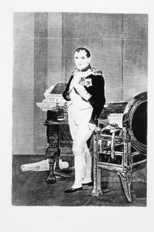 Ritratto di Napoleone Bonaparte (stampa colorata a mano smarginata) - ambito italiano (sec. XIX)
