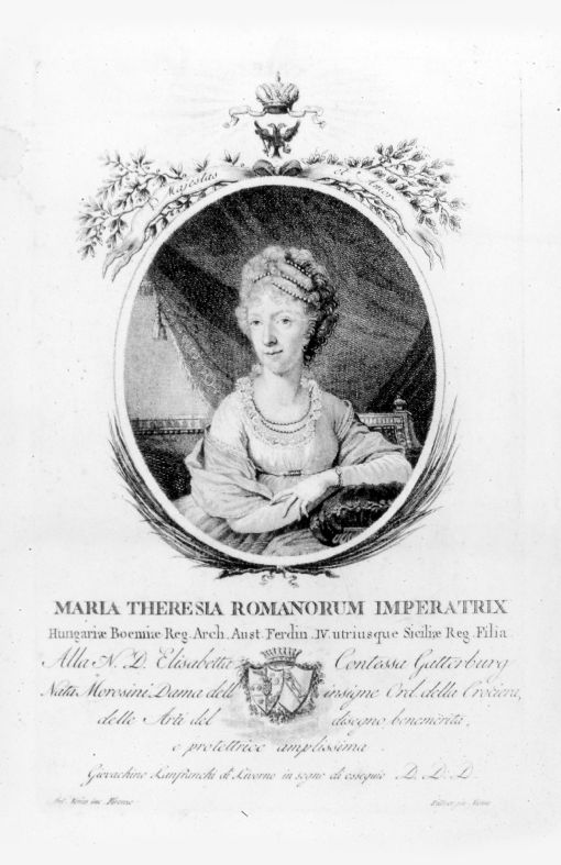 Ritratto dell'imperatrice Maria Teresa d'Austria (stampa) di Ziterer, Verico Antonio (primo quarto sec. XIX)
